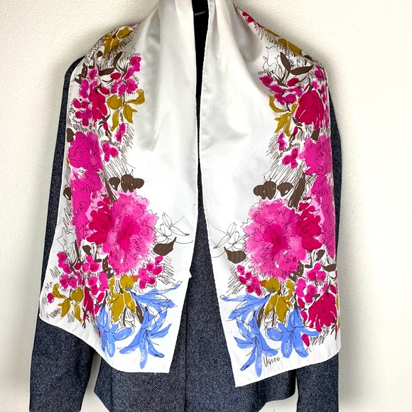 Vera 10”/51” Floral Scarf 🩷🤎💙 - Picture 1 of 7